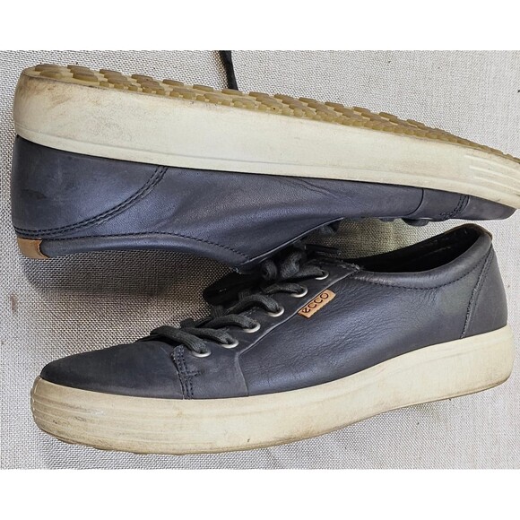 Ecco Mens/Womens Black Leather Golf Shoes‎ Sneakers Spikeless Unisex Size 42